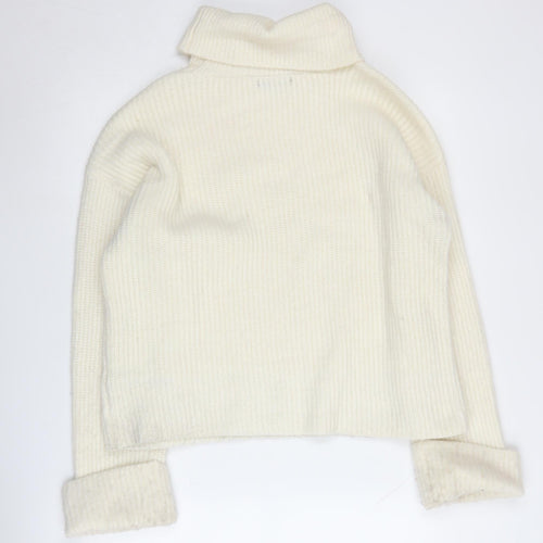 Marks and Spencer Women's Ivory Roll Neck Jumper, Size M