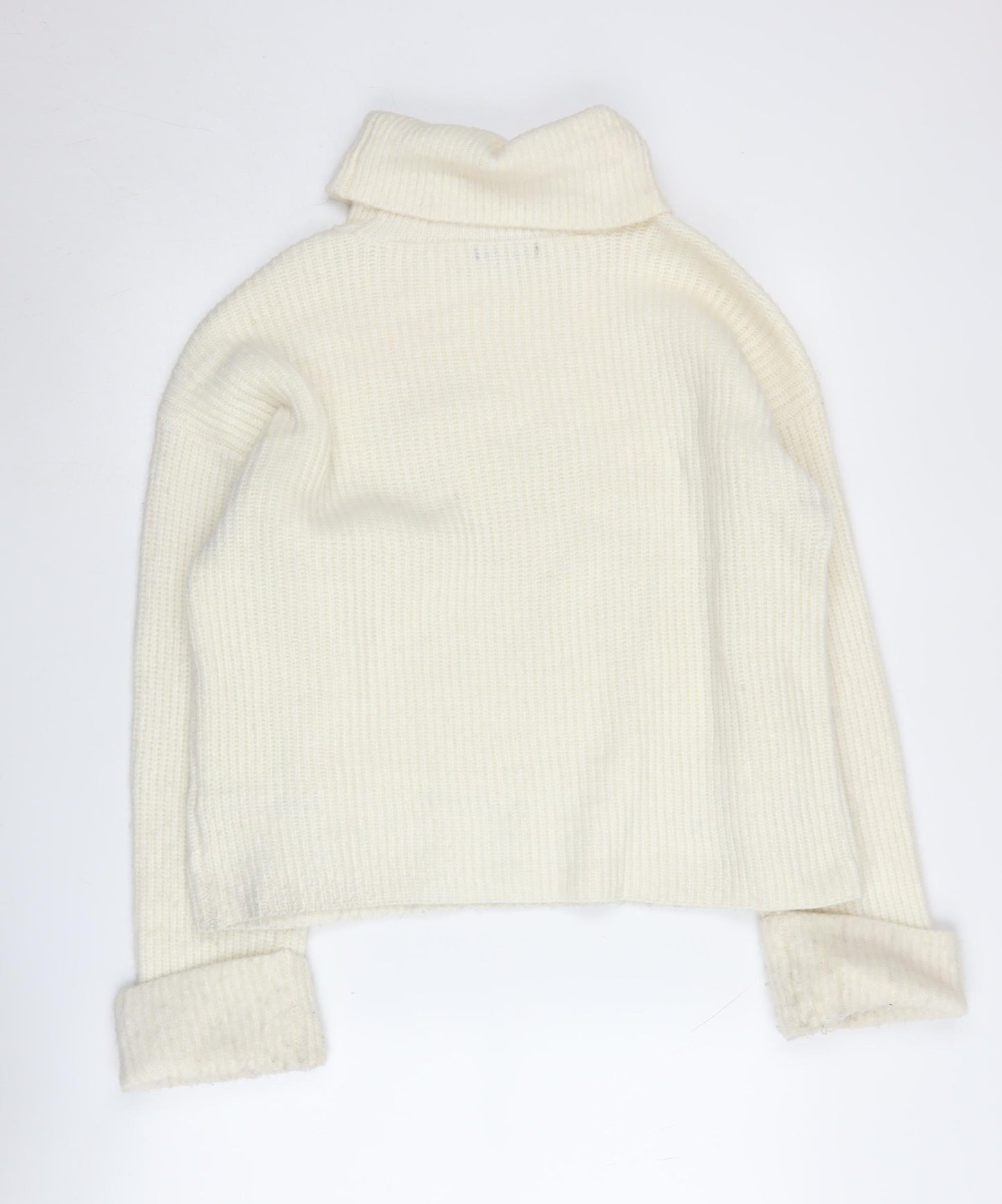 Marks and Spencer Women's Ivory Roll Neck Jumper, Size M