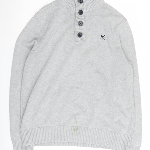 Crew Clothing Co. Men's Grey Henley Jumper, M