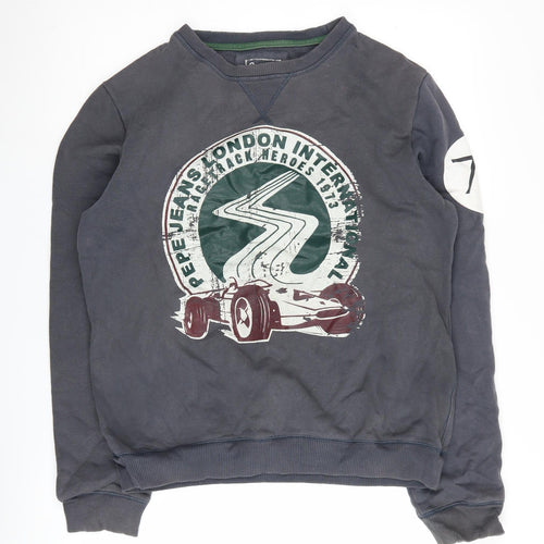 Pepe Jeans Men's Black S Pullover Sweatshirt Racing Print