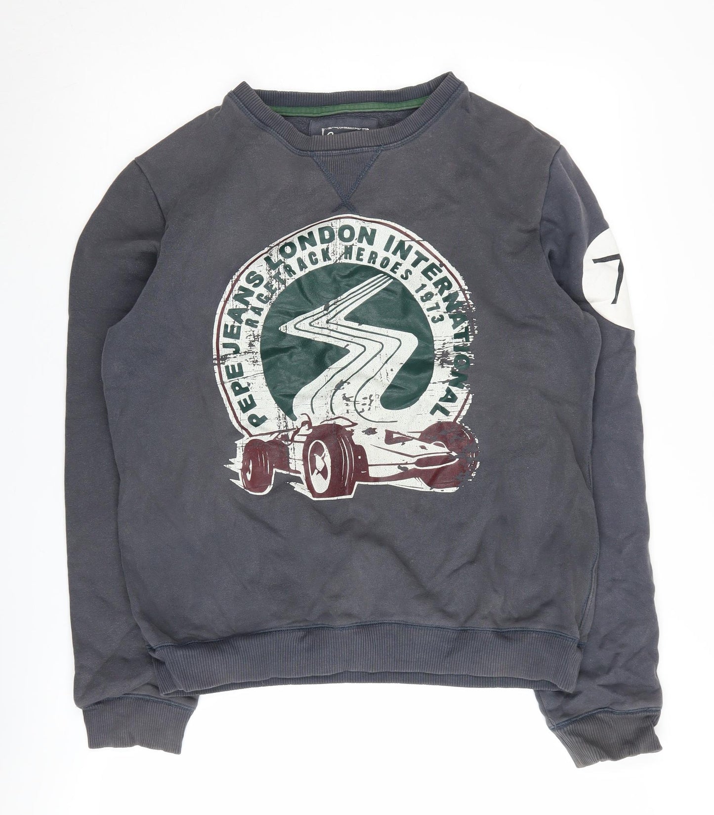 Pepe Jeans Men's Black S Pullover Sweatshirt Racing Print
