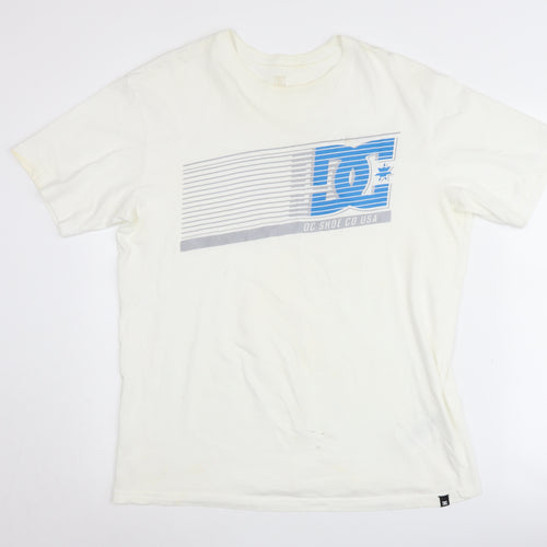 DC Shoes Men's White Graphic Print T-Shirt Size L
