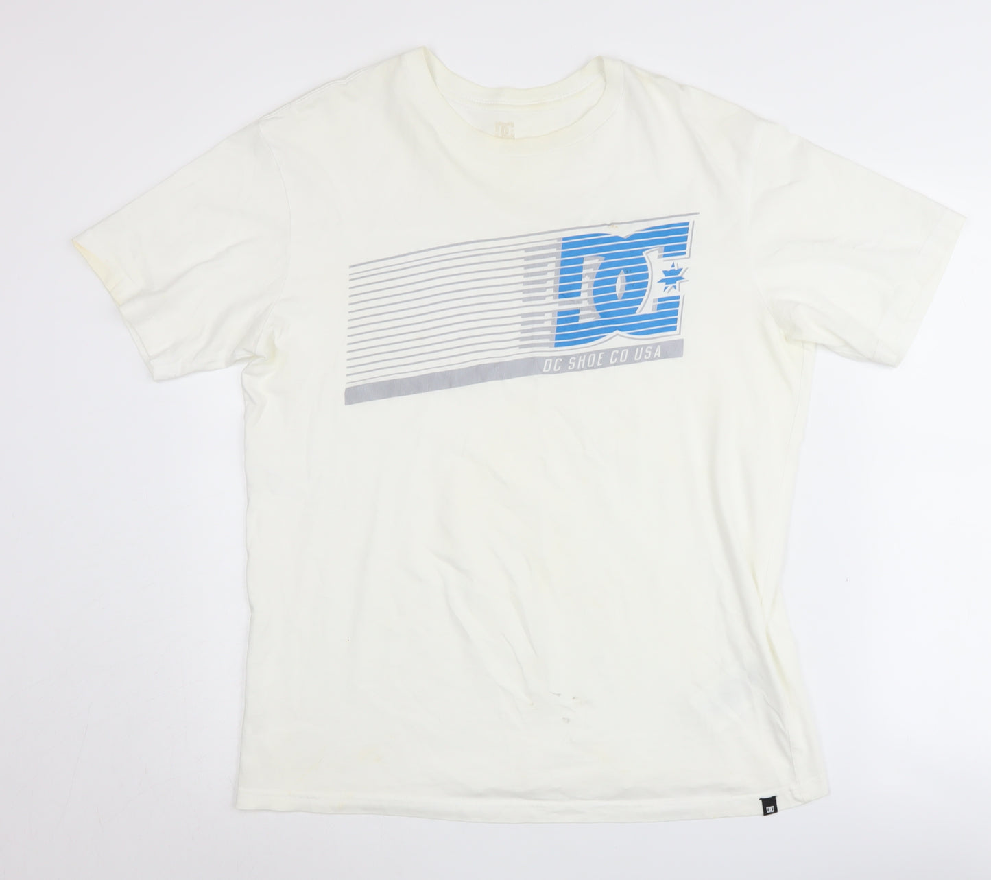 DC Shoes Men's White Graphic Print T-Shirt Size L