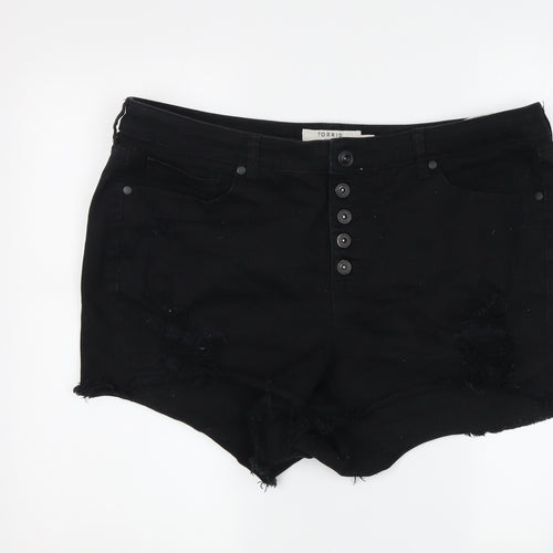 Torrid Women's Black Cut-Off Denim Shorts Size 16
