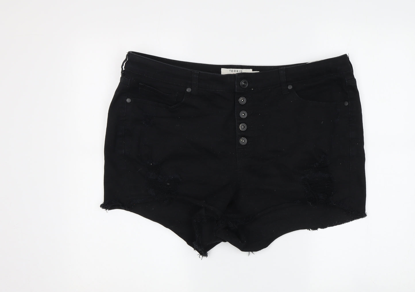 Torrid Women's Black Cut-Off Denim Shorts Size 16