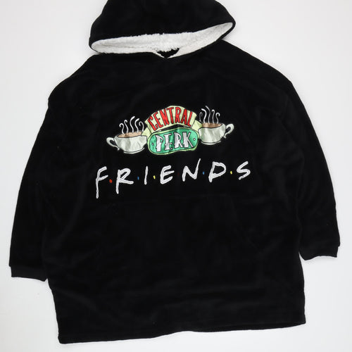 Friends Unisex Black Fleece Hooded Robe - One Size