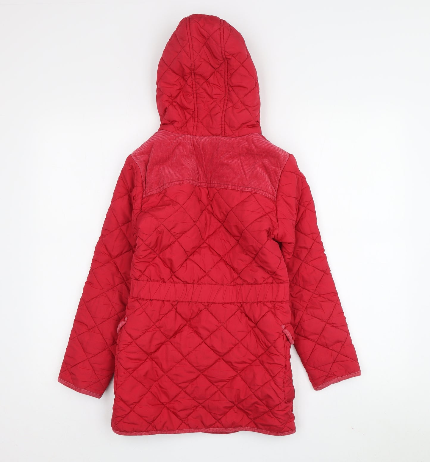 Next Girls Red Quilted Coat 9-10 Yrs Hooded Lined