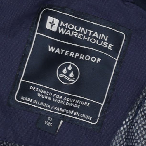 Mountain Warehouse Boys Blue Waterproof Rain Coat 13 Years