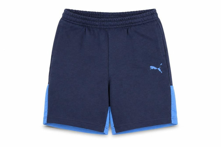 Front view of Puma boys’ blue athletic shorts xl