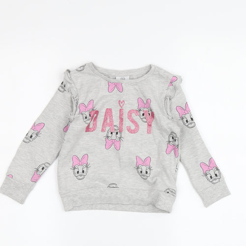George Girls Grey Daisy Duck T-Shirt, 2-3 Years