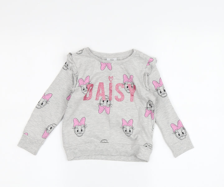 George Girls Grey Daisy Duck T-Shirt, 2-3 Years