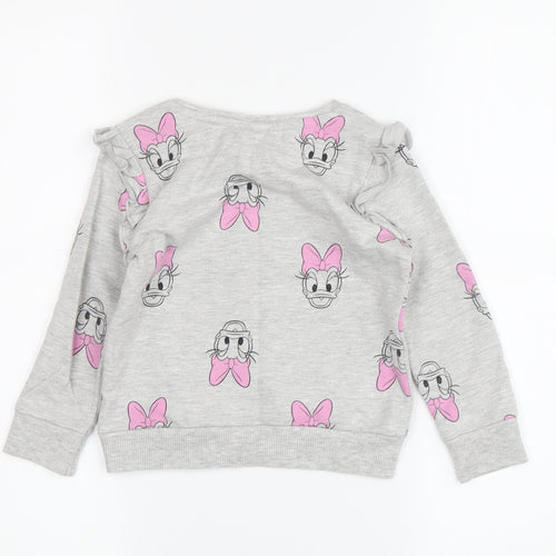 George Girls Grey Daisy Duck T-Shirt, 2-3 Years