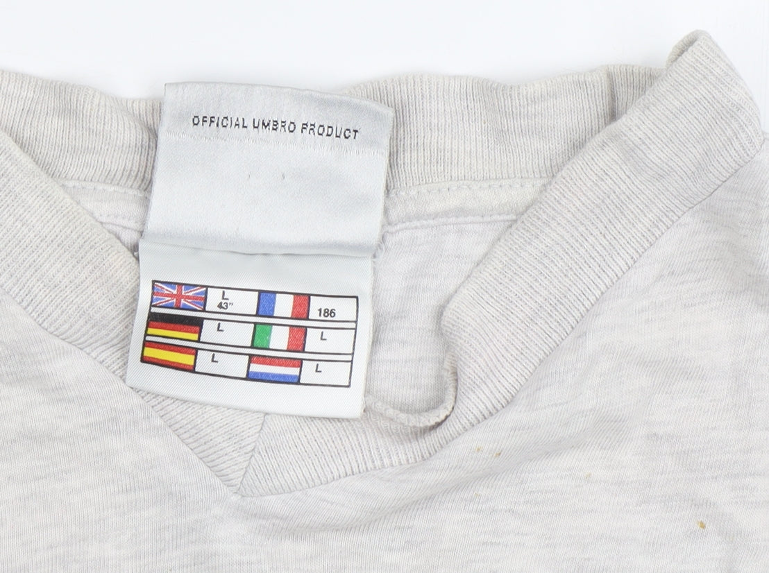 Umbro Men's Grey T-Shirt, Size L, Comfort Fit