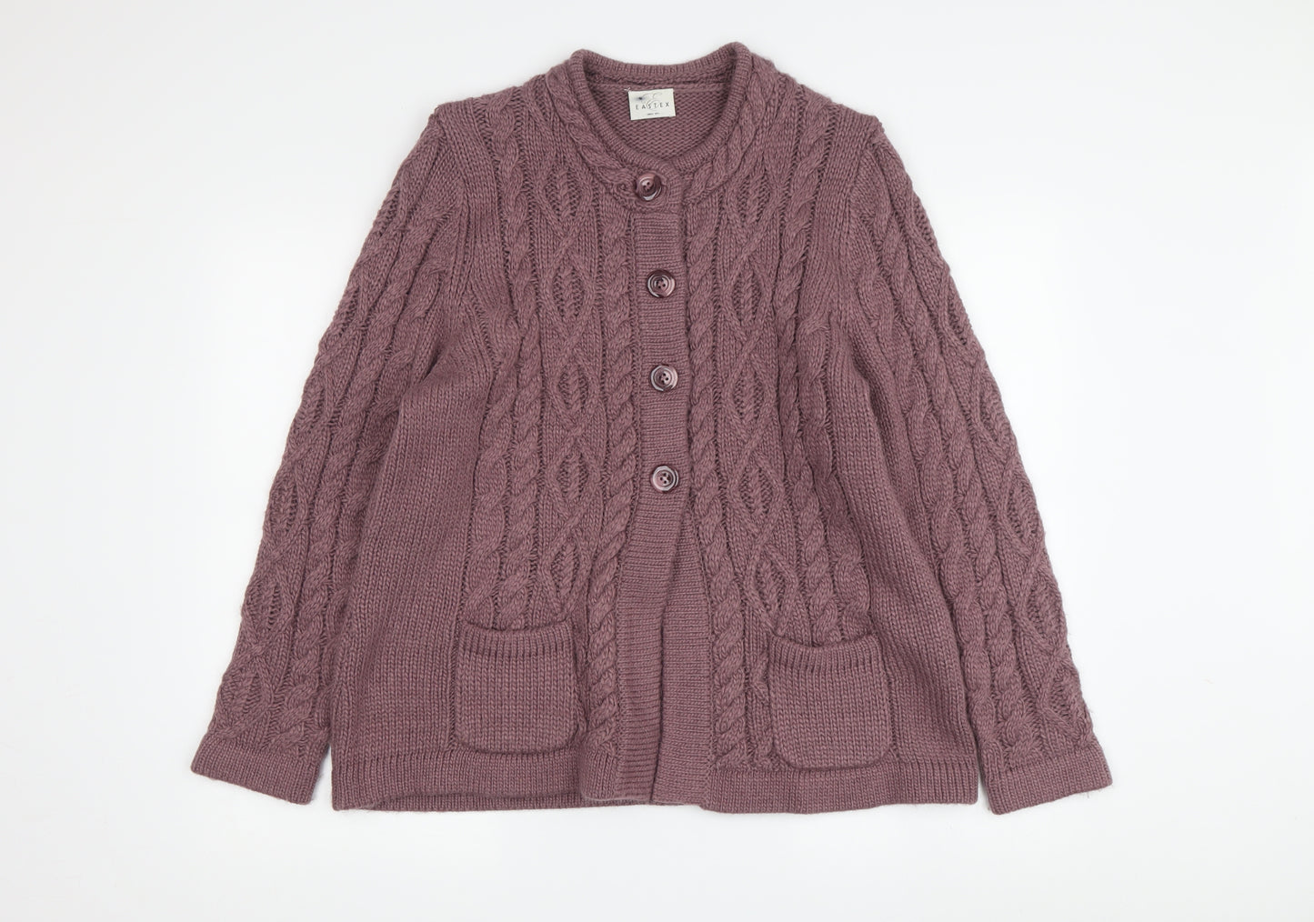 Eastex Women's Purple Wool Blend Cardigan Size 18