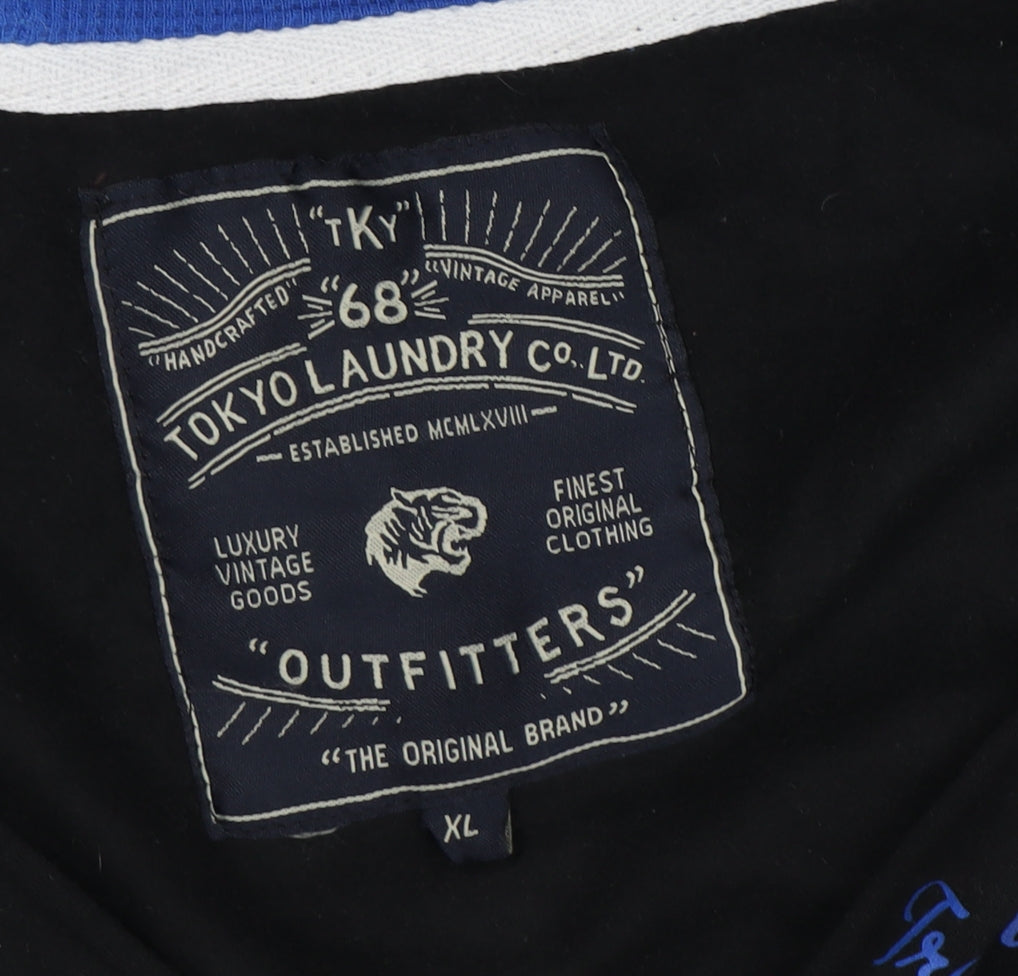 Tokyo Laundry Men's Black XL Full Zip Hoodie