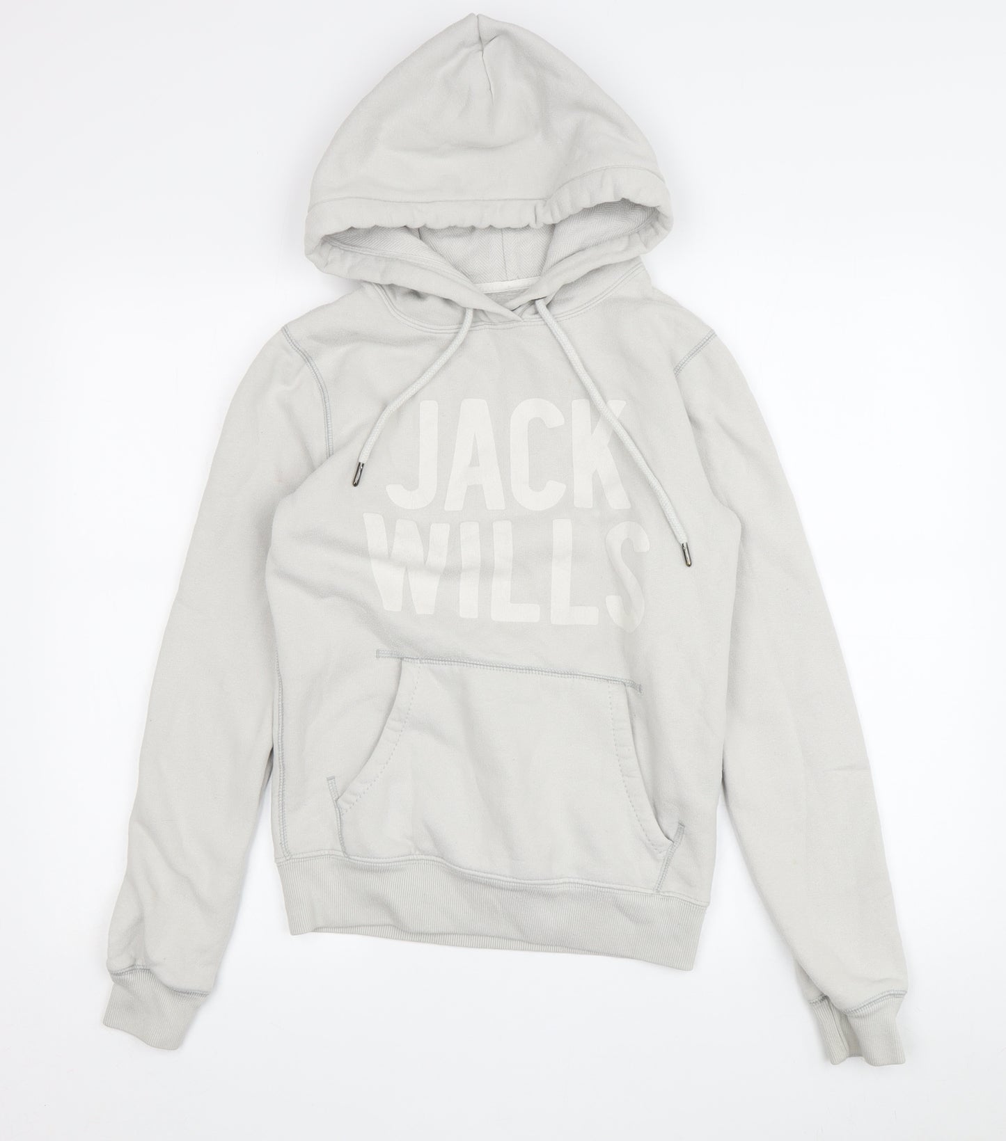 Jack Wills Women's Grey Logo Hoodie Size 8