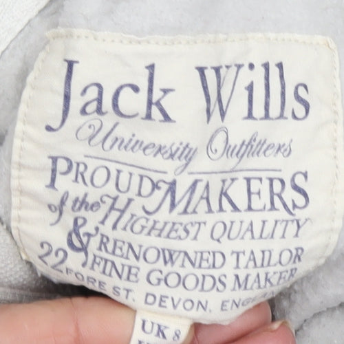 Jack Wills Women's Grey Logo Hoodie Size 8