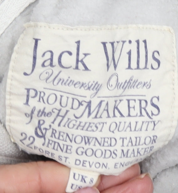 Jack Wills Women's Grey Logo Hoodie Size 8