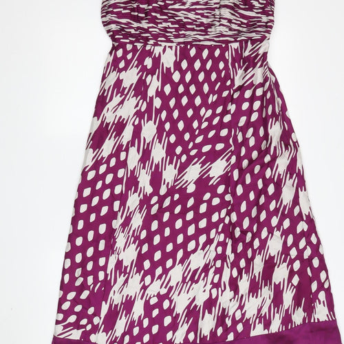 Ted Baker Women's Purple Silk Geometric Dress Size 2