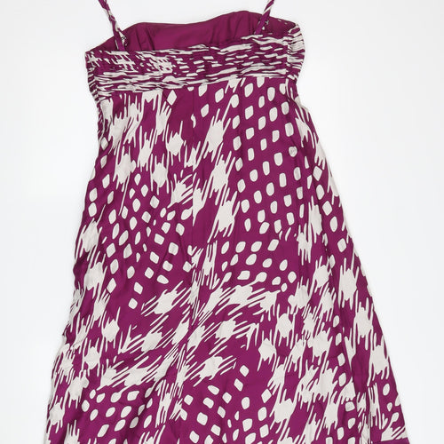 Ted Baker Women's Purple Silk Geometric Dress Size 2