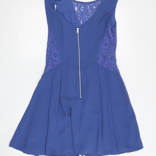 Oasis Women's Blue Lace Sleeveless Dress