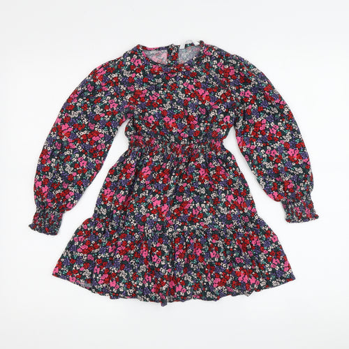 Marks and Spencer Girls Floral Fit & Flare Dress - Multicoloured 7-8Y