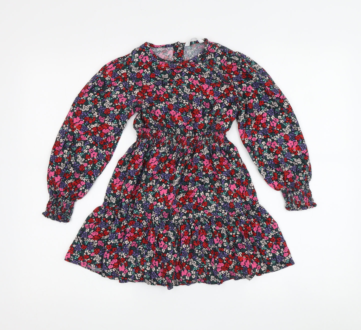 Marks and Spencer Girls Floral Fit & Flare Dress - Multicoloured 7-8Y