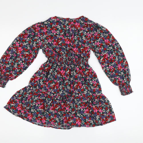 Marks and Spencer Girls Floral Fit & Flare Dress - Multicoloured 7-8Y