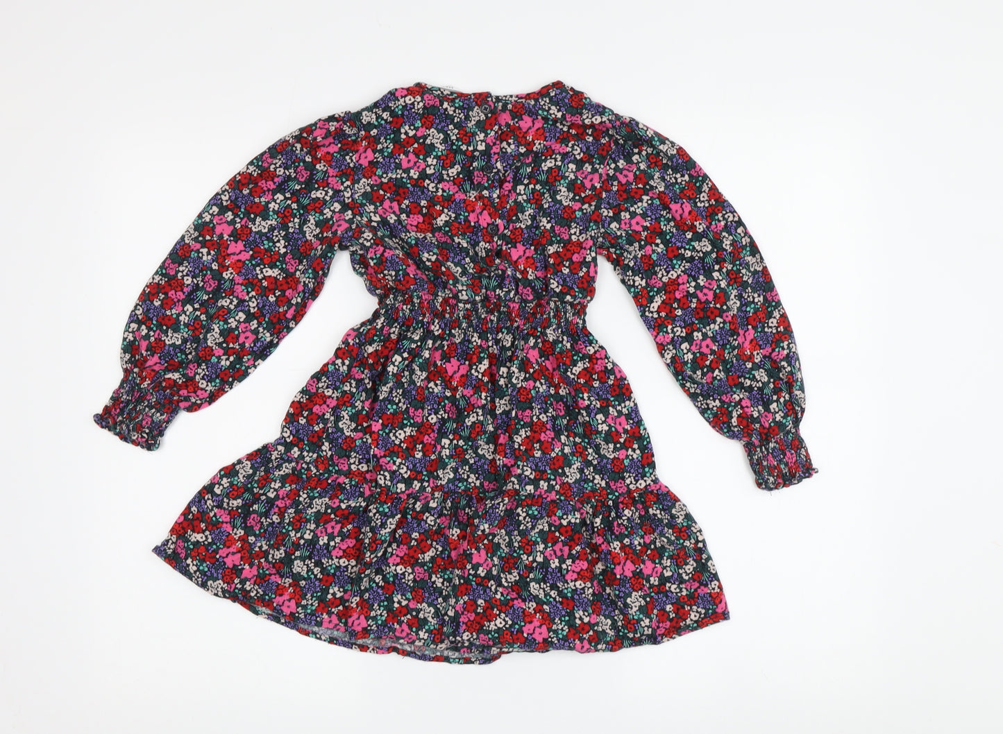 Marks and Spencer Girls Floral Fit & Flare Dress - Multicoloured 7-8Y