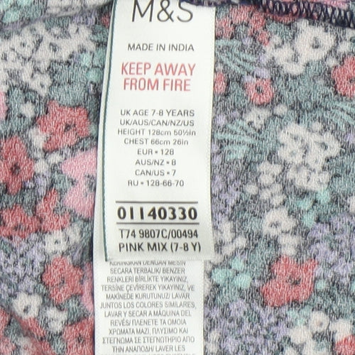 Marks and Spencer Girls Floral Fit & Flare Dress - Multicoloured 7-8Y