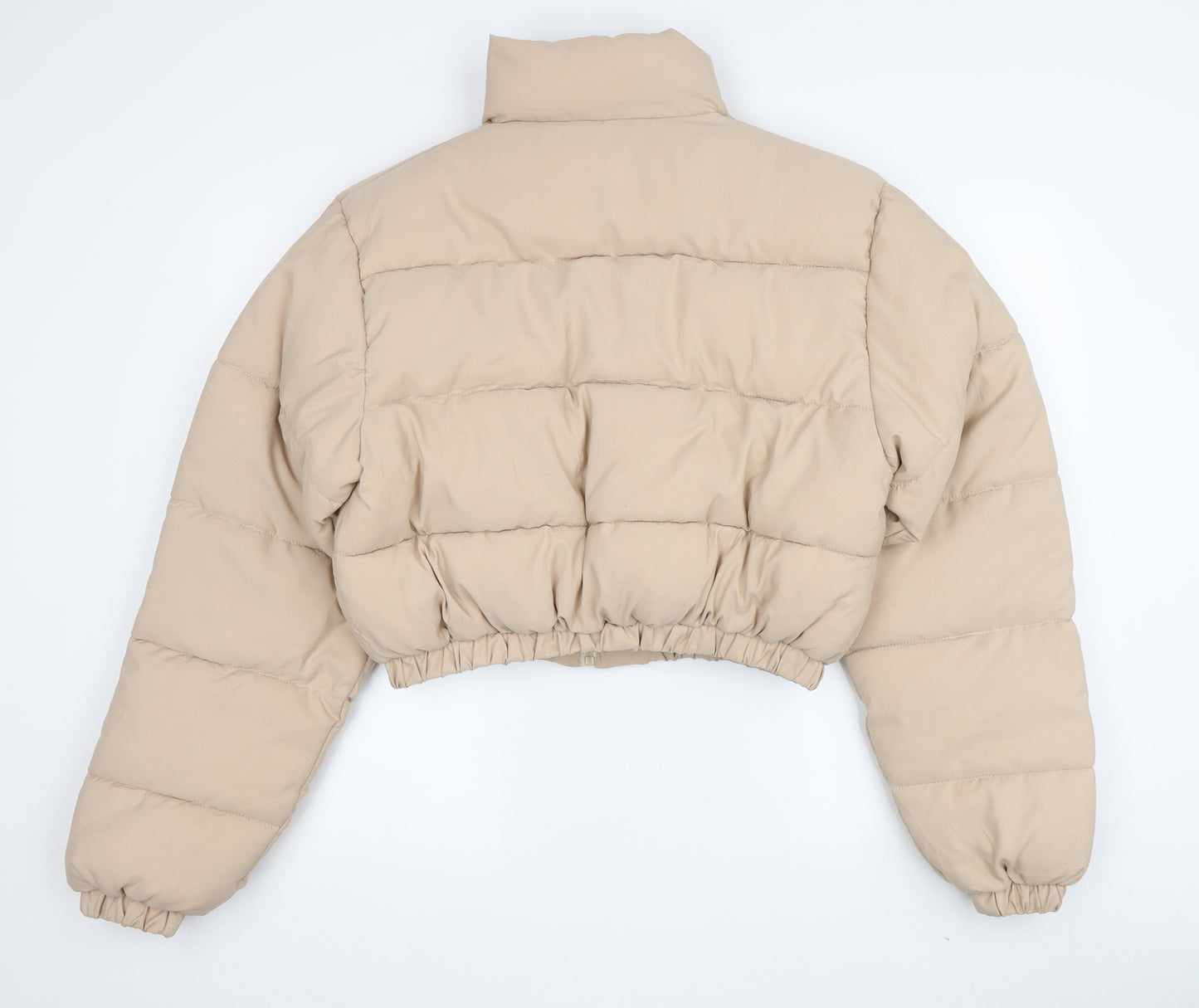 PrettyLittleThing Women's XL Beige Cropped Puffer Jacket