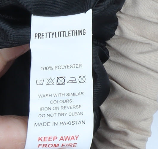 PrettyLittleThing Women's XL Beige Cropped Puffer Jacket