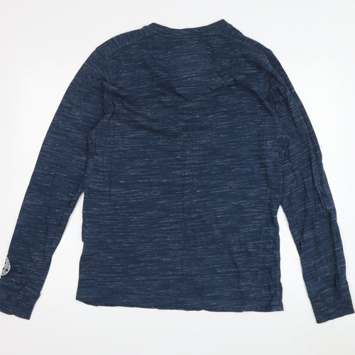 Tokyo Laundry Men's Blue Medium Henley Long Sleeve