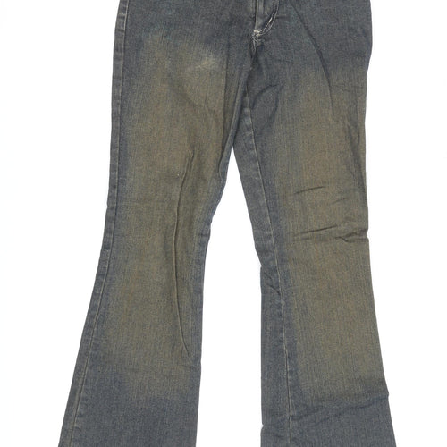 River Island Women's Blue Bootcut Belted Jeans Size 8