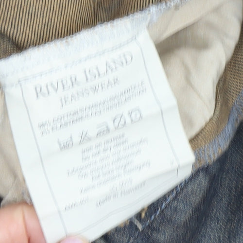 River Island Women's Blue Bootcut Belted Jeans Size 8