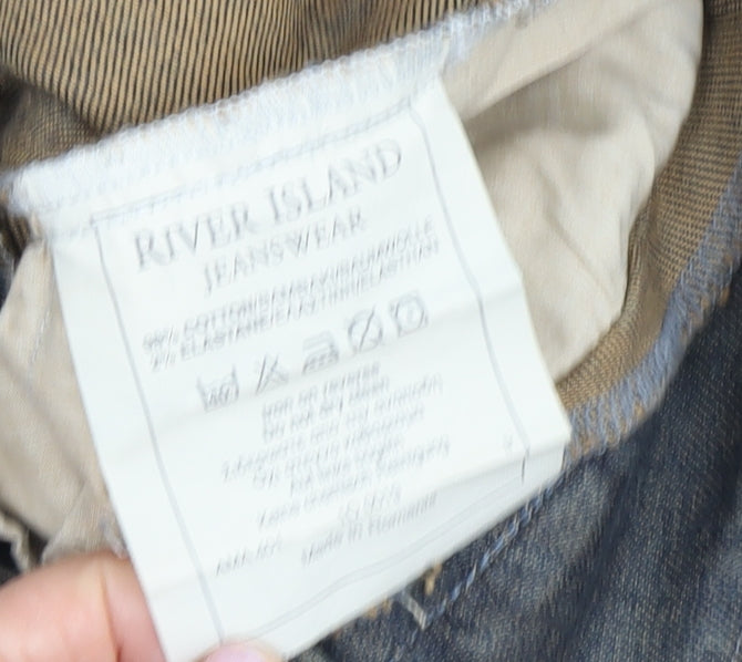 River Island Women's Blue Bootcut Belted Jeans Size 8