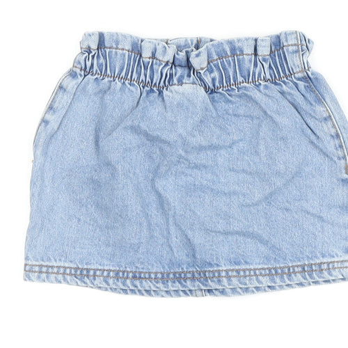 Peppa Pig Girls Blue Mini Skirt, 12-18 Months, Denim Embroidered