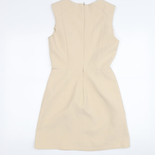 MNG Women's Beige Sheath Dress XS Knee Length