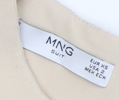 MNG Women's Beige Sheath Dress XS Knee Length