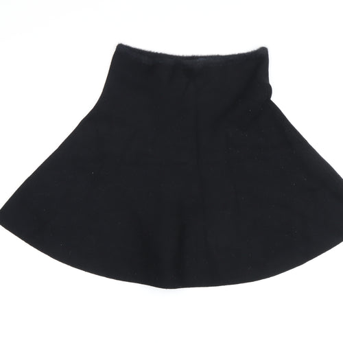 Zara Women’s Black Flare Skirt M Viscose Knit