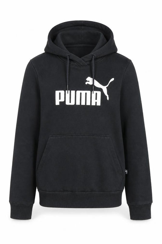 Front view of Puma Black Pullover Hoodie for unisex kids -, size 6