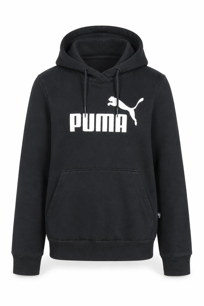 Front view of Puma Black Pullover Hoodie for unisex kids -, size 6