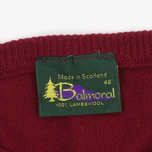 Balmoral Men's Red Wool Pullover Jumper XL
