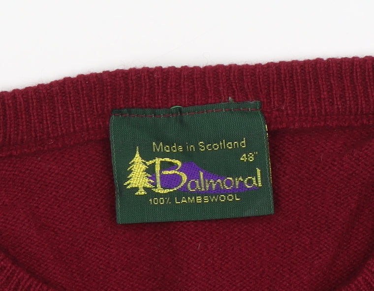 Balmoral Men's Red Wool Pullover Jumper XL