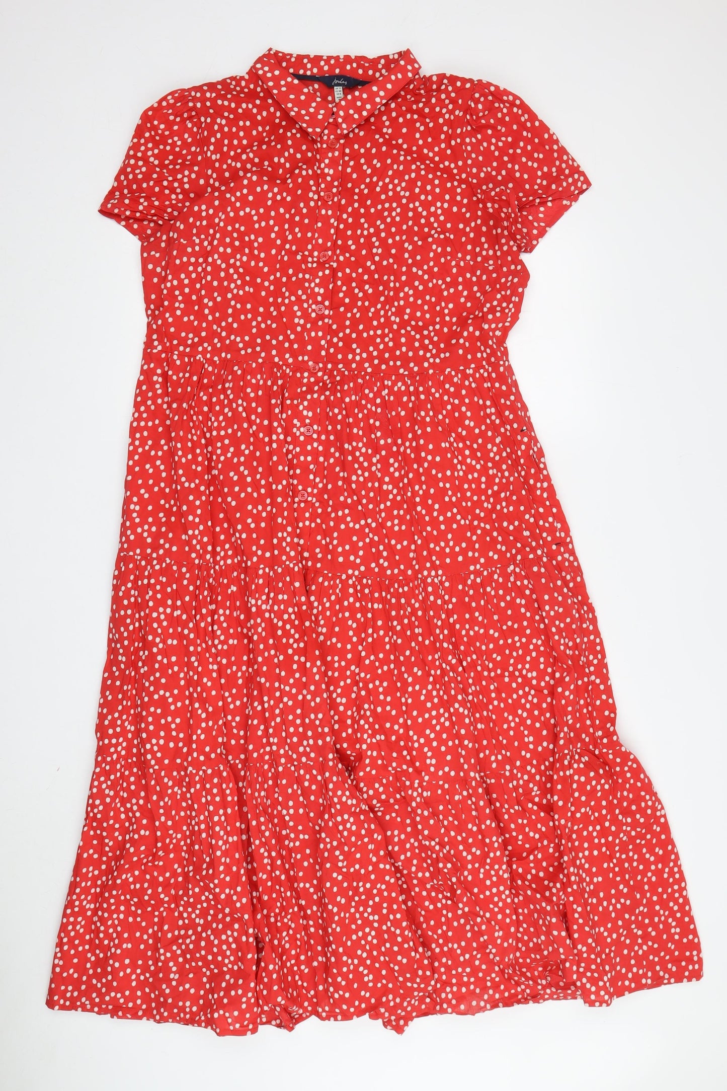 Joules Women's Red Polka Dot Shirt Dress Size 12