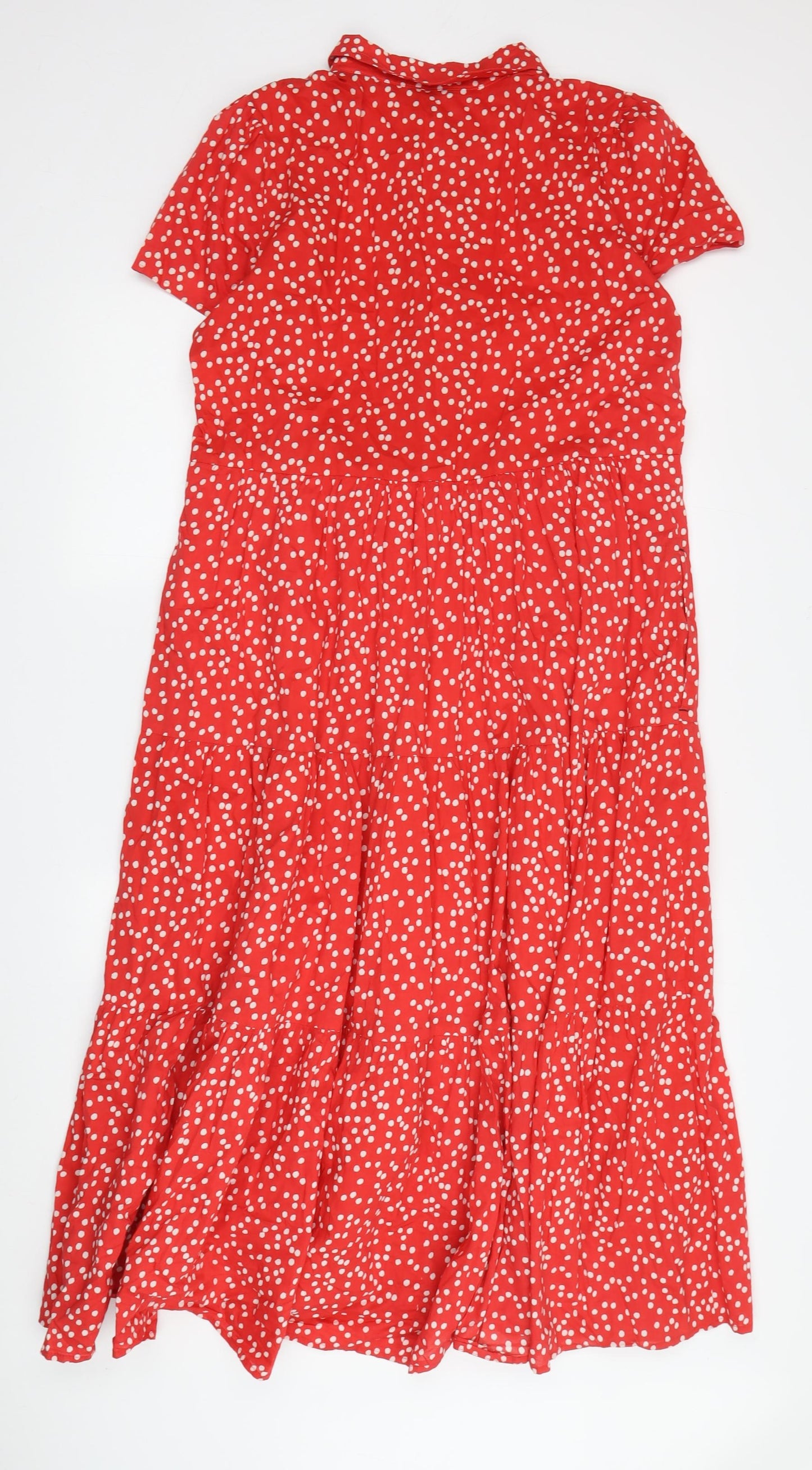 Joules Women's Red Polka Dot Shirt Dress Size 12