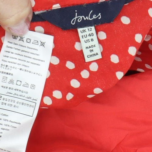 Joules Women's Red Polka Dot Shirt Dress Size 12