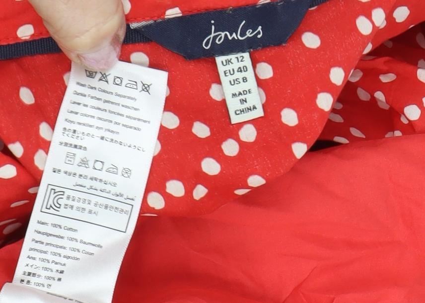 Joules Women's Red Polka Dot Shirt Dress Size 12