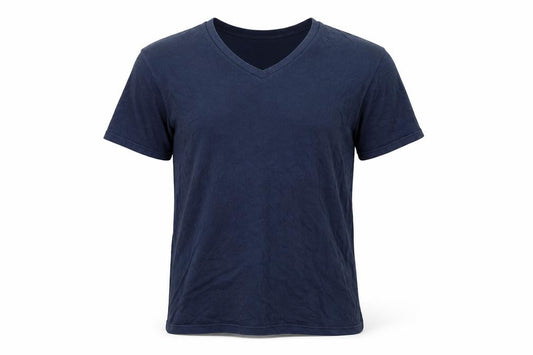 Front view of Lee Cooper Men’s Blue V-Neck T-Shirt L