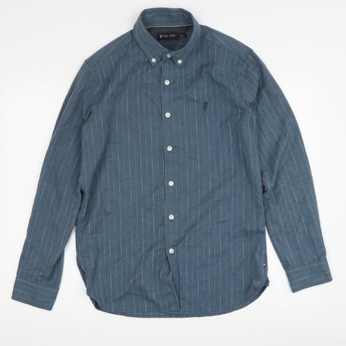 Polo Sport Men's Blue Striped Button-Up Shirt M
